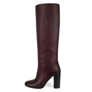 Cosmea Core Burgundy Leather Side Zip Heeled Boots